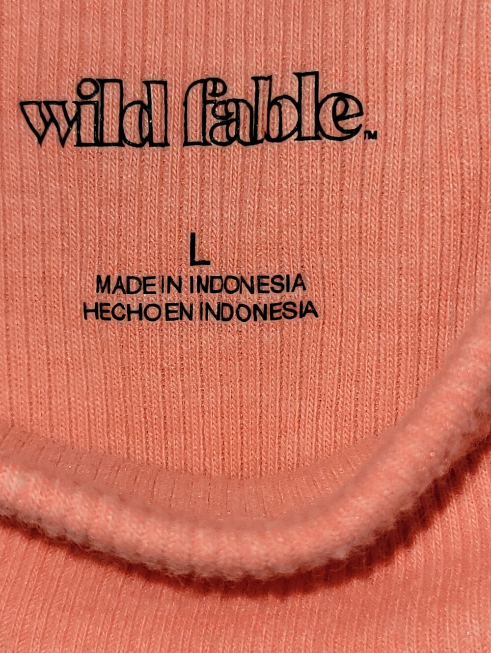 Set of 2 Wild Fable Rib Knit Cropped Racerback Tank Tops White and Salmon Large - Picture 13 of 14